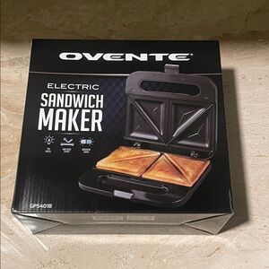 Ovente Black Electric Sandwich Maker